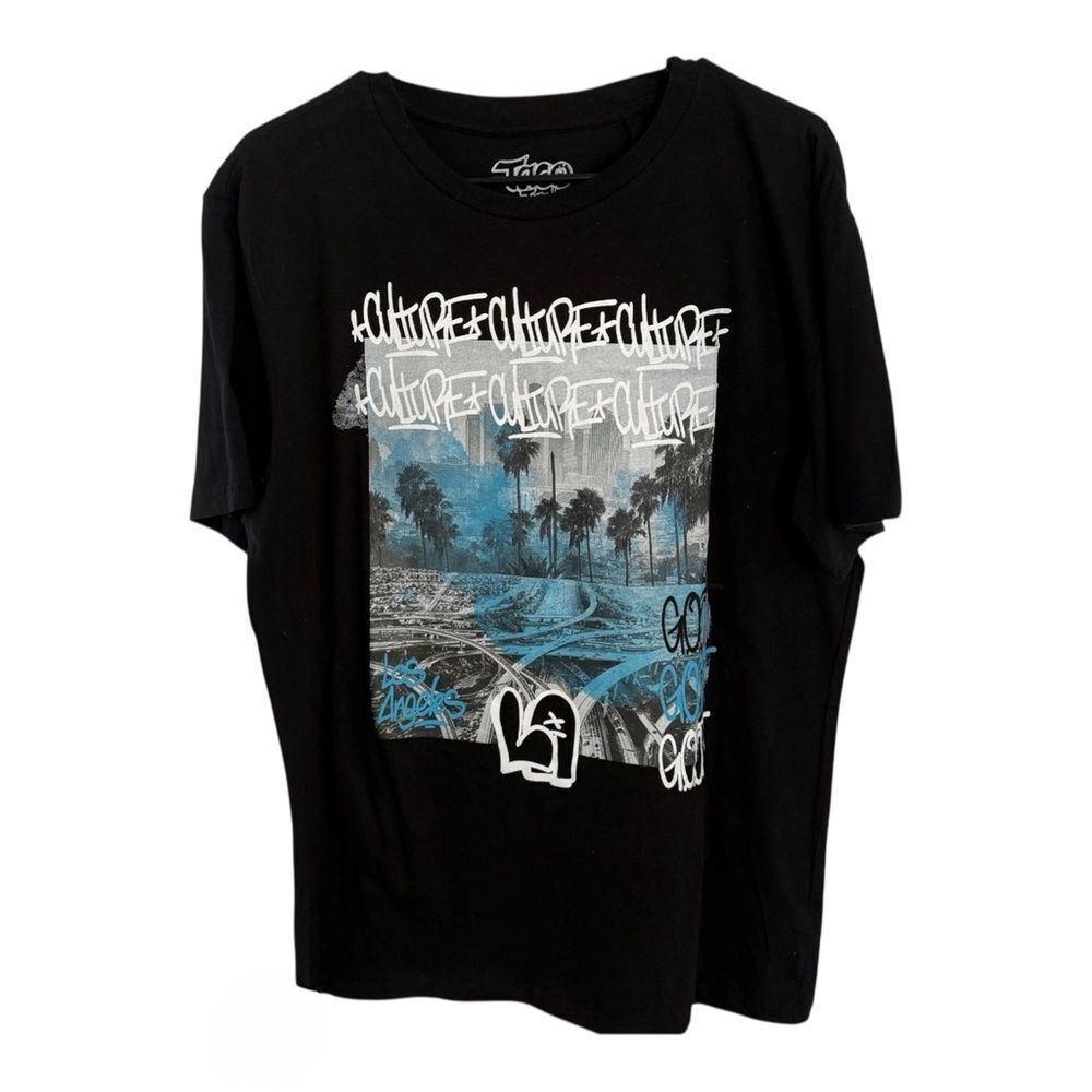 Taco Tuesday Black and Blue Grunge LA Culture Graphic Tee NWT Streetwear